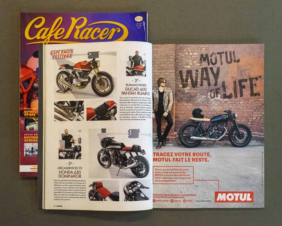 Meca services dans le magazine moto cafe Racer